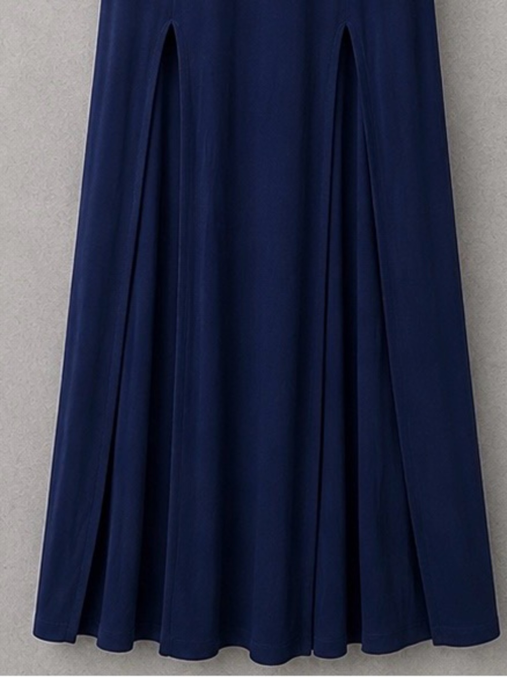 Christian Siriano Navy Blue Sleeveless Maxi Dress with Front Slits - Picture 4 of 6